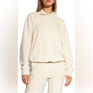 Fear Of God Essentials Logo Patch Velour Sweatshirt NWOT Small